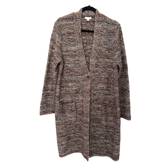 J. Jill Sweaters - J. JILL Long Cardigan Sweater One Button Closure Brown Size Large